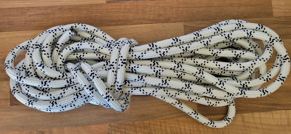 PA s jádrem 12 mm  - 12,5 m - bílá + černá