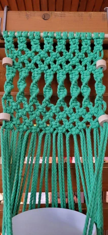 Macramé závěs na květiny – bavlna / zelená (ruční výroba)