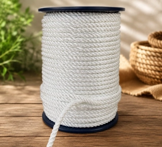 Polyamidové lano stáčené 8 mm – bílé
