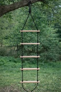 Lanový žebřík s dřevěnými příčkami | ruční výroba | 2 m